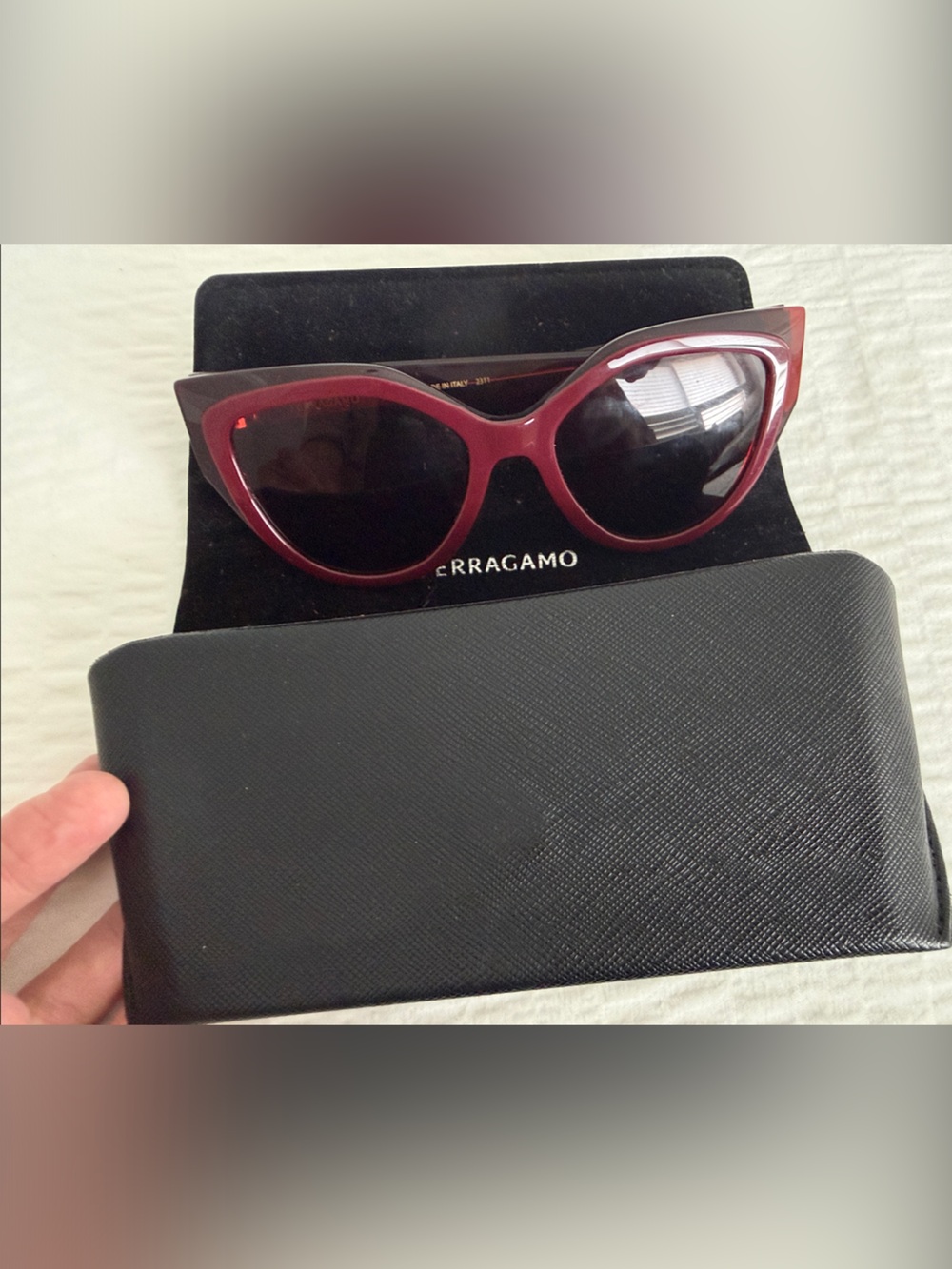 Over sized chic Salvatore Ferragamo Women’s Brown Burgundy Frame Sunglasses